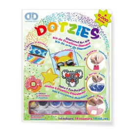 BANDAI Dotzies Art Kit Koala, Diamond Art for Kids, Arts and Crafts, Including 6 Fun Activities, Perfect Diamond Painting Gift for Girls, Everything Included