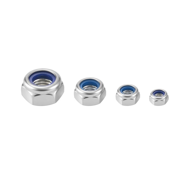 HXJDAM M6 Nuts DIN985 Nylock Nuts 60 Piece Lock Nuts