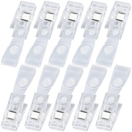 YALOJE 10 PCS Plastic Garden Flag Clips, Anti Wind Lawn Yard Flag Pole Clips, Weather Resistant Flag Stoppers for Garden Flagpole -Clear