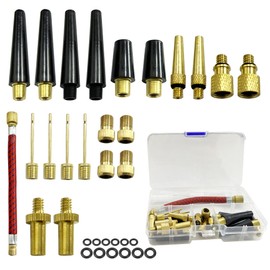 RUNMKUO Bicycle Pump Accessories 33 Pieces AV DV SV French Valve Adapter, Air Pump Bicycle Pump Adapter with Inflatable Hose, for Compressor Bicycle Pump