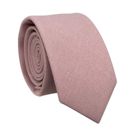 Kebocis Mens Solid Color Cotton Necktie Regular Tie for Men, Blush Pink