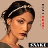 Fdesigner Snake Headband Gold Rhinestone Serpent Headbands Thin Crystal Hairband
