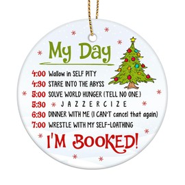 34HD Gifts for Christmas, Cartoon Characters Christmas Ornament Ceramic 2-Side Printed, Christmas Movie Gifts, Christmas Decorations for Trees