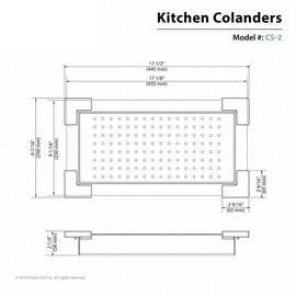 Kraus CS-2 Stainless Steel Colander, 17 1/2" x 9 1/2" x 2 1/4"