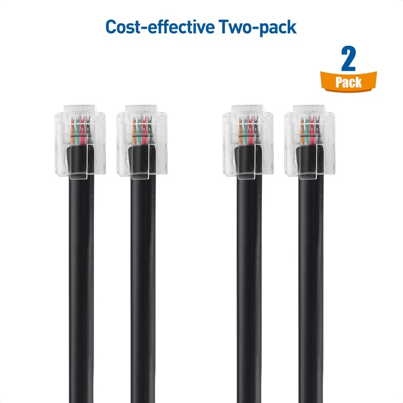 Cable Matters 2-Pack ADSL Cable 1m (RJ11 to RJ11 Cable)