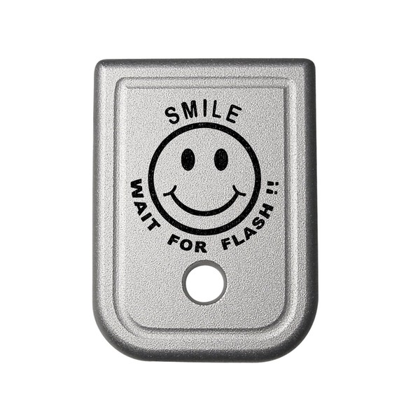 for Glock 10mm .45 Magazine Base Plate Silver NDZ Smile Wait for Flash Smiley