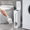 4.5L Slim Bathroom Trash Can with Concealed Toilet Brush, Narrow