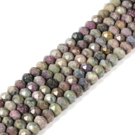Ruby Fuchsite - abalorio sueltas facetadas de 8 mm para hacer joyas