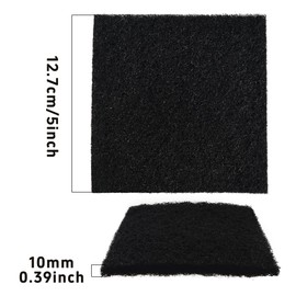 AUXBC 6PCS 5” Square Compost Bin Charcoal Filters, 0.4” Thick Activated Carbon Filters for Kitchen Countertop Compost Pail, Home Bucket Filter Replacements