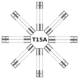 ALLECIN 6x30MM 15A 250V Slow Blow Glass Fuses 15 Amp 250 Volt 0.24 x 1.18 Inch Slow-Acting Time-delay Fuse T15AL250V Tube Fusibile (Pack of 20Pcs)