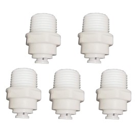 Malida 1/2" Thread Male to 1/4" Push Fit Tube Quick Connect for Water Purifiers Reverse Osmosis (5pack)
