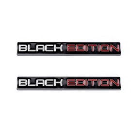 2pcs Black Edition Metal Emblem 3D Badge Replacement for Car Truck Side Door Bike Stickers Nameplate (Silver White Red)