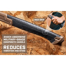 Spec Ops Tools 20 oz Fiberglass Hammer, 13 Inch, Soft Mallet Cap, Shock-Absorbing Grip, 3% Donated to Veterans