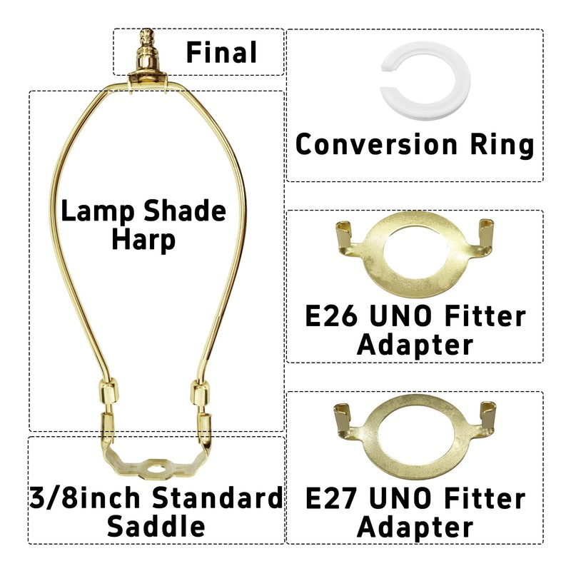 bociloy 2 Sets 9 Inch Lamp Shade Harp Holder Kit,