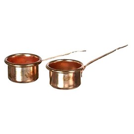 International Miniatures by Classics Dollhouse Miniature Set of 2 Copper Saucepans