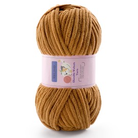 Hilo grueso para ganchillo – Hilo de chenilla para tejer – Hilo de manta voluminoso para mantas de ganchillo/Amigurumi/manualidades, sombrero/zapatos, hilo suave esponjoso de felpa 71 yardas/3.5 onzas