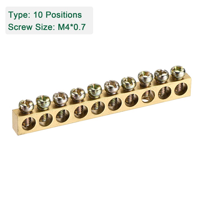 sourcing map 3 Pcs Terminals Earth Rail Screw Block Barrier