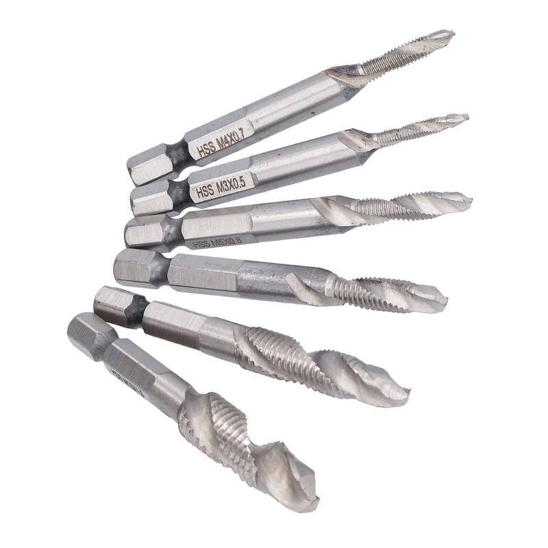 Drill Tap Bit Set Hex Shank Metric Combo HSS Ti