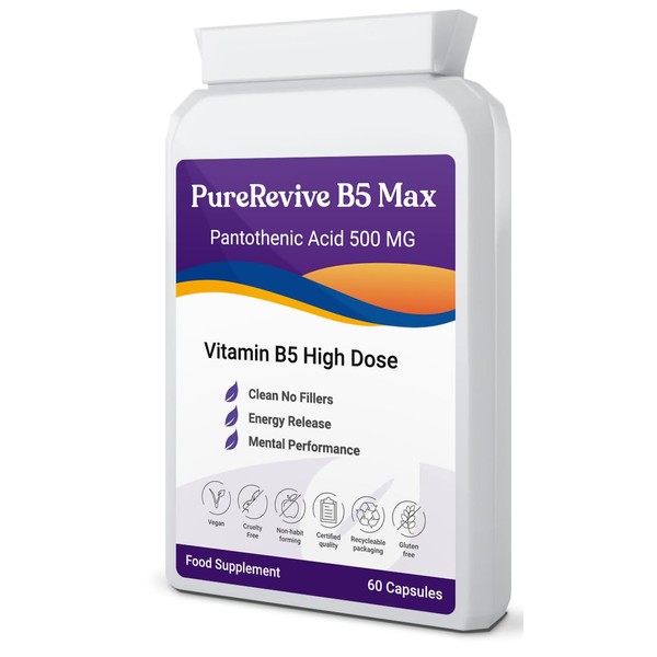 Bespoke Biotics PureRevive High-Potency Vitamin B5 500mg - Advanced Pantothenic