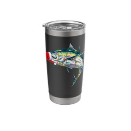 Xmas Lights Santa Hat Tuna Fish Christmas Stainless Steel Insulated Tumbler