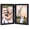 5x7 Double Picture Frames Hinged MDF Wood with Real Glass