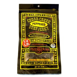 Cedar Creek | Air-Dried Thinly Sliced | 4oz pack | No Artificial Preservatives | Grass Grain Fed Beef | Clean Healthy Snack (Peppered)