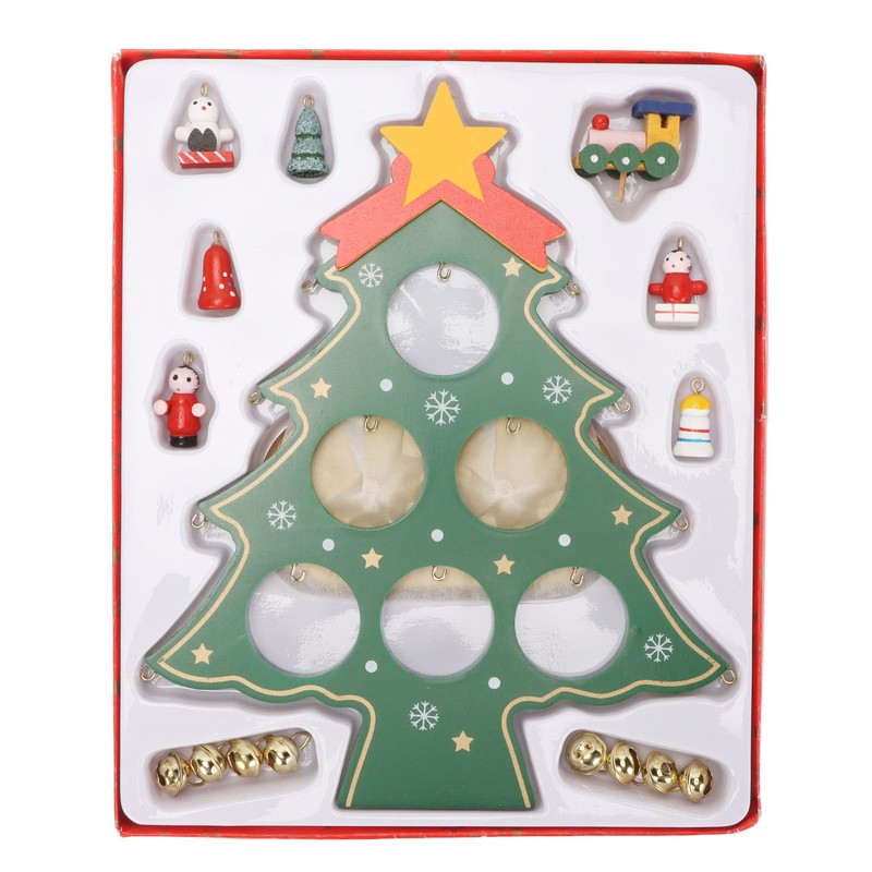 Wooden Christmas Tree Desktop Ornament Shatterproof Safe Eco Friendly Wooden
