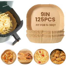 Heavy Duty Air Fryer Paper Liners Disposable, Non-Stick and Non-Leak Parchment Paper, AirFryer Disposable Liners for Air Fryer, Oven, Steamer Pot & Microwave (9" Square)