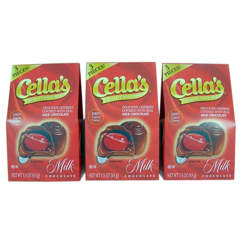 Cella's Milk Chocolate Covered Cherries Mini Box, 1.5 oz, Pack