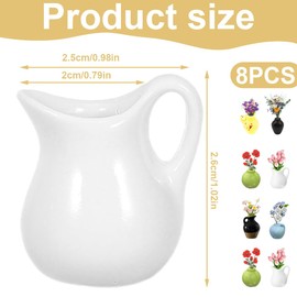 IKOPFLN 8 Stück mini magnet vasen für kühlschrank Mini Vase Magnets - Bud Vasen Magnetisch Süße Mini Harzmagnete für den Kühlschrank, Lustige Kühlschrank-Accessoires, Dekoration für Küche und Büro