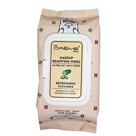 The Crème Shop Juicy Makeup Remover Wipes Made with Refreshing Cucumber | Make Up Remover | Cleansing Wipes | Hydrating Makeup Wipes (60 Pre Wet Juicy Wipes)