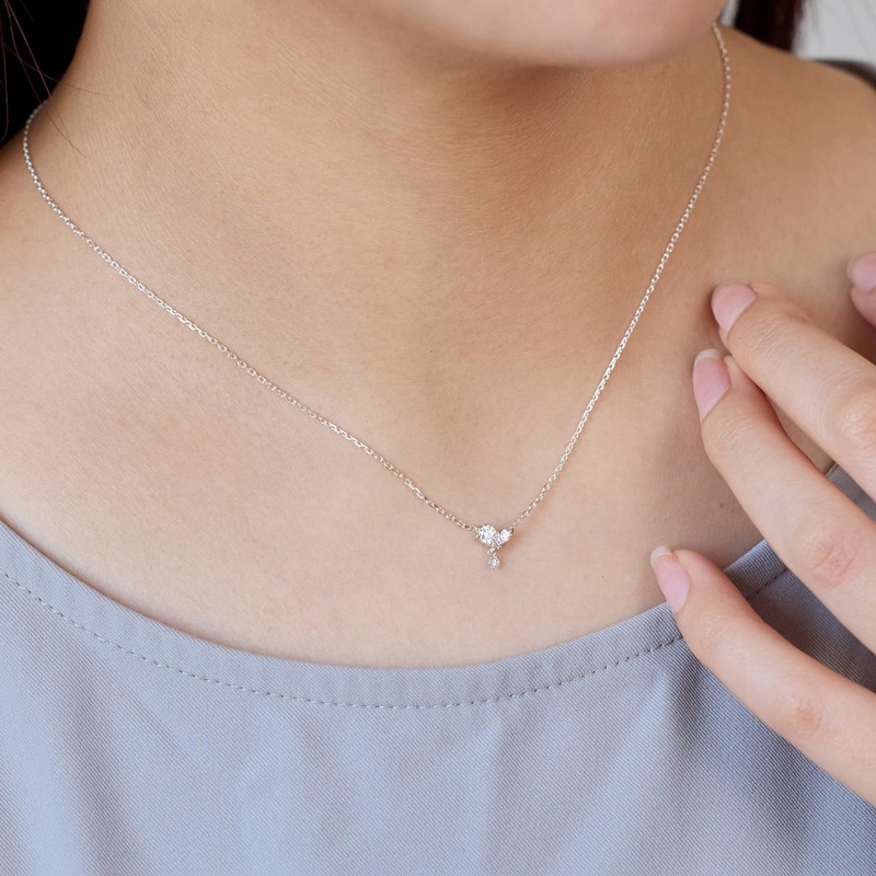 The Kiss BD-SN5002 Silver Necklace, Birthstone, Simple, Women's, Gift Wrapping,