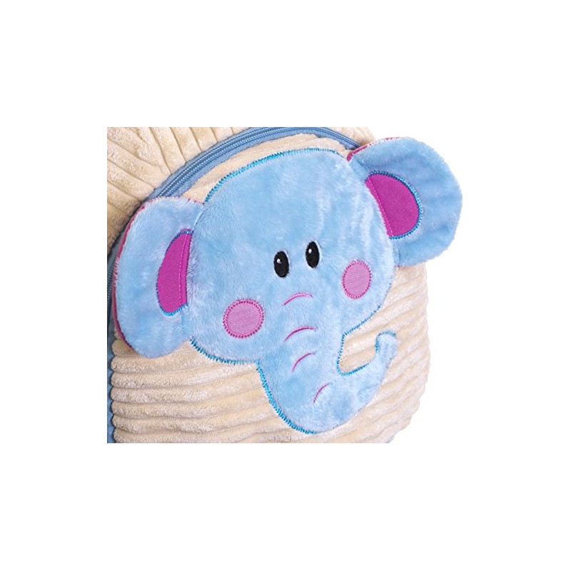 Bieco 4001434 Elephant Children's Soft Backpack, 33 cm, 18 Liters,Multicolour