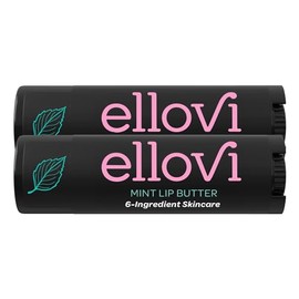 Bálsamo Natural para Labios Ellovi - Menta - Hecho Con Solo 6 Ingredientes Veganos - Cuidado Humectante para Labios para Hidratación Todo el Día...   