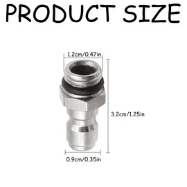 Quick Release Connector 1/4'' Quick Connect Female Fitting 14mm Male Thread Stainless Steel Adapter for High Pressure Washer Snow Foam Lance Bottle Connecting Parts