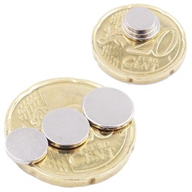 Brudazon 60 Mini Disc Magnets Set 7 x 1 mm + 8 x 1 mm + 9 x 1 mm N52 Strongest Level - Neodymium Magnets Ultra-Strong Power Magnet for Model Making / Crafts Magnetic Disc Extra Strong