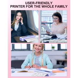 COLORWING M832 Portable Printers Wireless for Travel, 300DPI Mini Compact Inkless Printer, Thermal Bluetooth Printer Compatible with Android and iOS Smartphone & Tablet & Laptop - Purple