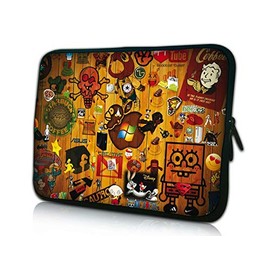 15"-15.6” inch Laptop Case Bag Pouch Protective Skin Cover Bag Water-Resistant Neoprene Notebook Computer Pocket Tablet Briefcase Multi-Color by Funky Planet Bags Cases (Logos)
