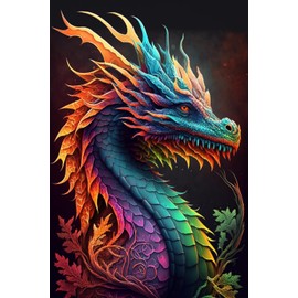 1000 Piece Puzzles for Adults & Kids - Colorful Dragons Jigsaw Puzzle - Animal Puzzles, Educational Toys DIY Collectibles, for Home Decor Wall Decor - Comes with Poster