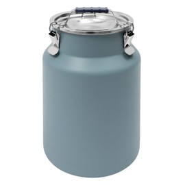 DYNAMI 3.2Gal Stainless Steel Airtight Canister,Large Metal Food Storage Container,Stainless Steel Bucket Milk Can Milk Jug With Lid&Handle, for Kitchen Rice Flour Coffee Bean (Blue)