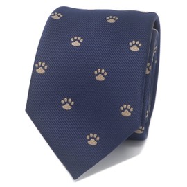 MENDEPOT - Corbata con diseño de huellas de perro con caja de regalo
