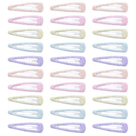 Zac's Alter Ego Set of 30 Assorted Colour 5cm Glitter Pastel Sleepy Clips/Snap Hair Clips