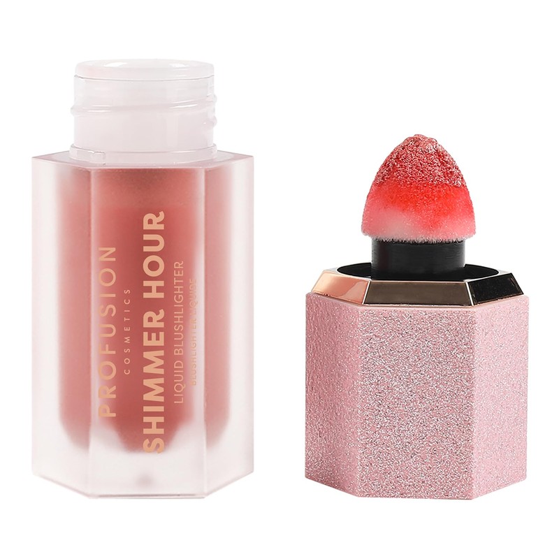 Profusion Cosmetics Shimmer Hour Liquid Blushlighter, Blendable Dewy Cheek Tint