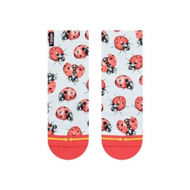 MERGE4 Lady Bugs Quarter Crew Socks with Art by Hanna Minck Cute Non Slip Performance Socks for Men and Women