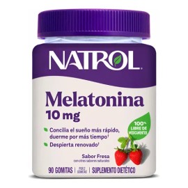 Melatonina 10mg 90 Gomitas Para El Descanso Y Sueño Natrol                                                                                            