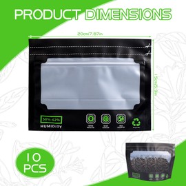 10 x 30 g Grove Bags, Reusable Storage Bags, Airtight Storage Bags with Odour Control + UV Protection, Relative Humidity Between 58 and 62%, Optimal Protection for Herbs
