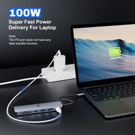 USB C Hub, TOTU USB C Docking Station, Docking Station with Multiport Adapter HDMI, USB C Hub, 100W PD, 2 USB 3.0, USB C 3.0, SD/TF Dock for Type C Devices