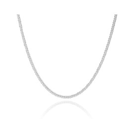 2mm solid sterling silver 925 Italian SPIGA wheat chain necklace chocker bracelet anklet with lobster claw clasp - inch 36"/90cm