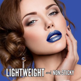 Mynena Blue Shimmer Lip Gloss, Non-Sticky Finish, Perfect Lip Top Coat - Blu