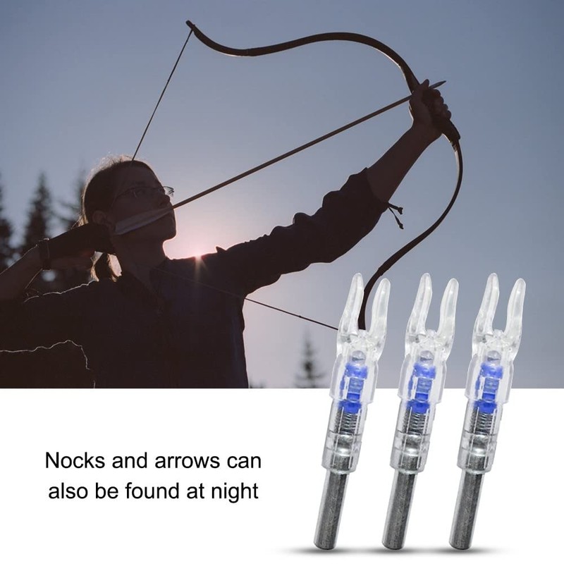 DONGKER 10pcs Archery Bow Nock,LED Nock Automatically Lighted Nock 6.2mm